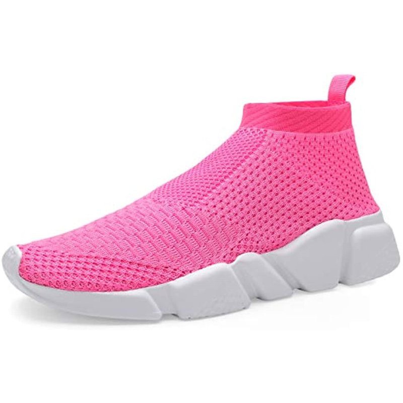 Voiv Womens Walking Shoes Mens Slip-on Sneakers Breathable Lightweight Athletic Running Shoes Pink