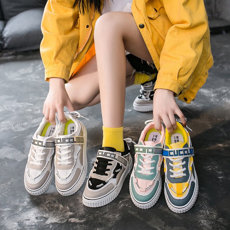 Little white shoes female 2022 spring new breathable student board shoes female flat-bottom lace-up casual shoes